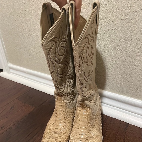 RARE Dan Post snakeskin cowboy boots - Picture 12 of 14